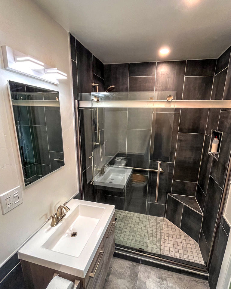 A budget bathroom remodel we did in san diego